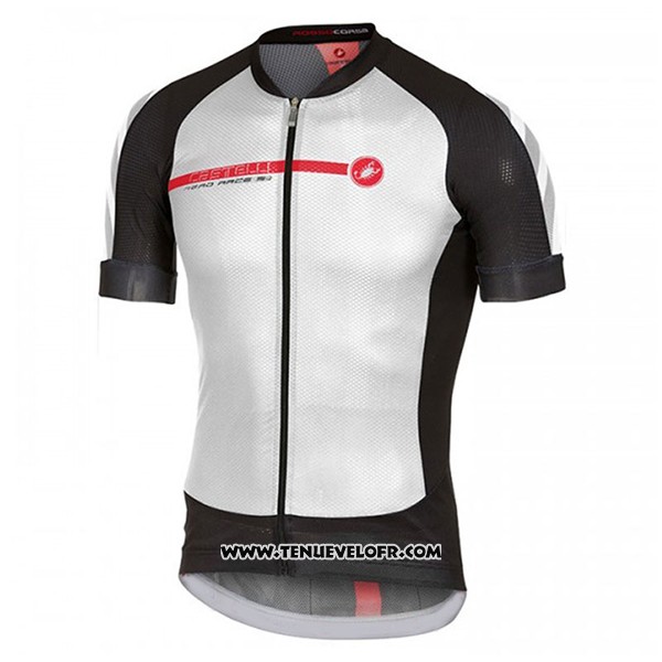 2017 Maillot Ciclismo Castelli Aero Race Blanc et Noir Manches Courtes et Cuissard