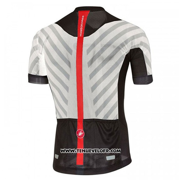 2017 Maillot Ciclismo Castelli Aero Race Blanc et Noir Manches Courtes et Cuissard