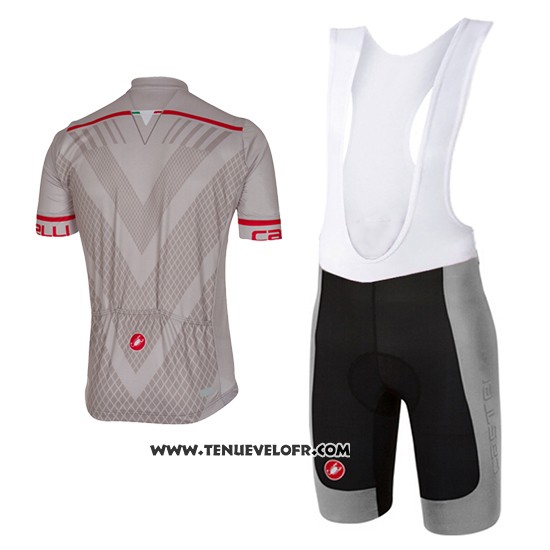 2017 Maillot Ciclismo Castelli Argent Manches Courtes et Cuissard