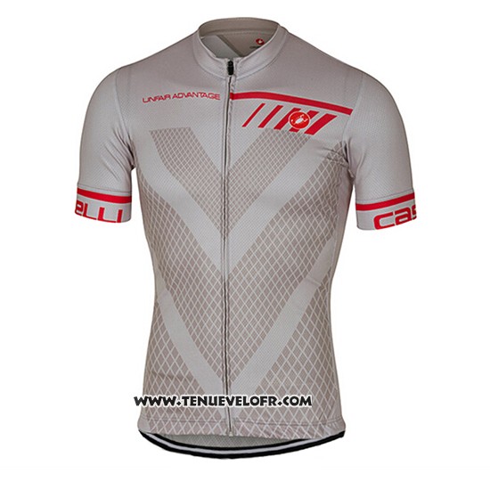 2017 Maillot Ciclismo Castelli Argent Manches Courtes et Cuissard