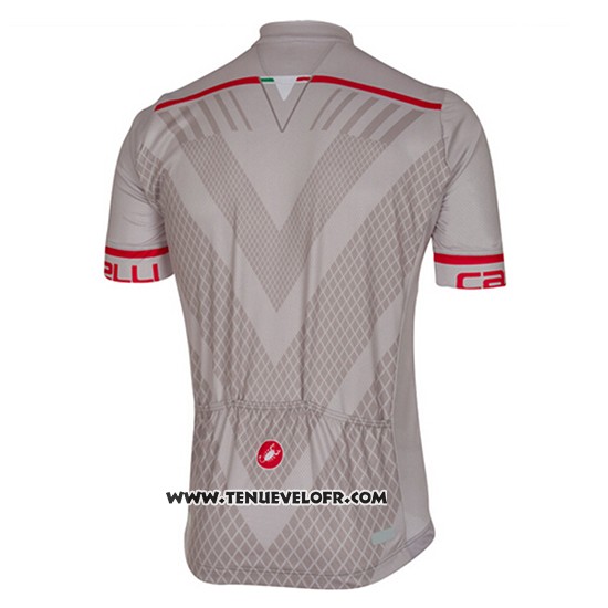 2017 Maillot Ciclismo Castelli Argent Manches Courtes et Cuissard