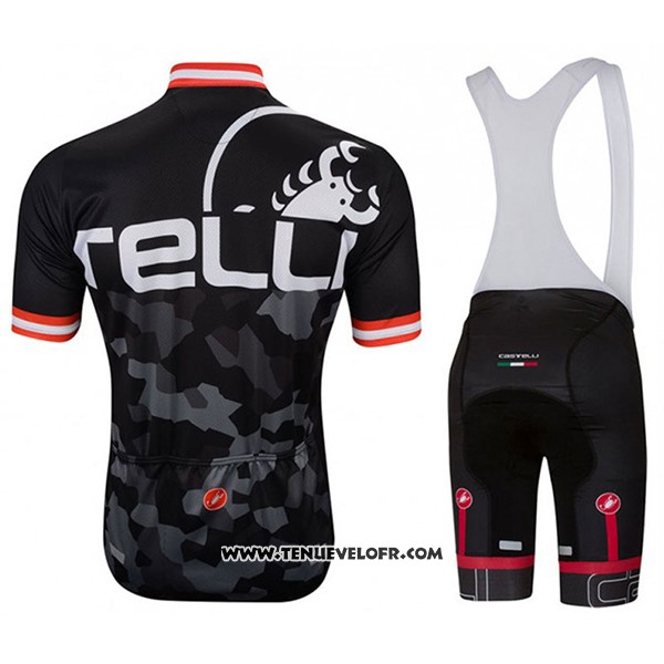 2017 Maillot Ciclismo Castelli Attacco Noir Manches Courtes et Cuissard