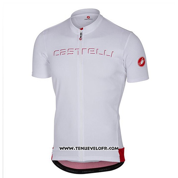 2017 Maillot Ciclismo Castelli Blanc Manches Courtes et Cuissard