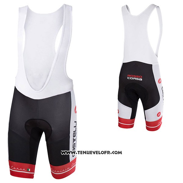 2017 Maillot Ciclismo Castelli Blanc et Noir Manches Courtes et Cuissard