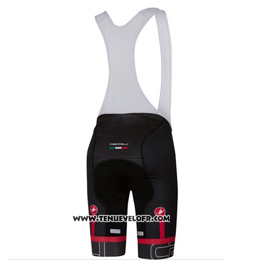 2017 Maillot Ciclismo Castelli Blanc et Noir Manches Courtes et Cuissard