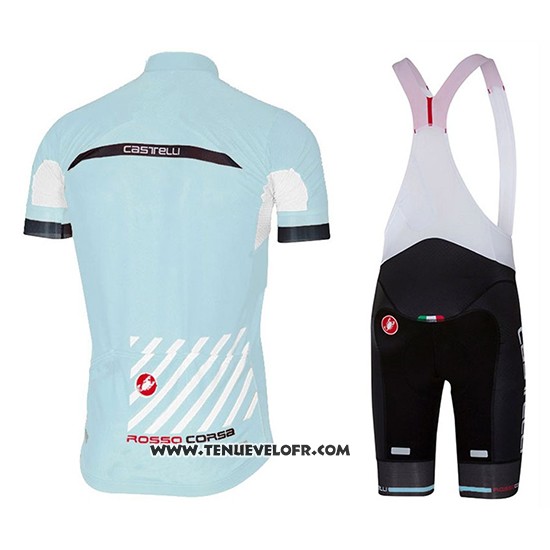 2017 Maillot Ciclismo Castelli Bleu Clair Manches Courtes et Cuissard