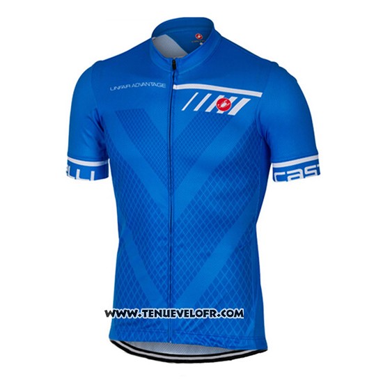 2017 Maillot Ciclismo Castelli Bleu Manches Courtes et Cuissard