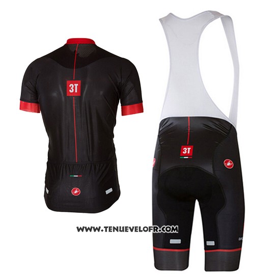 2017 Maillot Ciclismo Castelli Brillant Noir et Rouge Manches Courtes et Cuissard