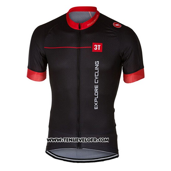 2017 Maillot Ciclismo Castelli Brillant Noir et Rouge Manches Courtes et Cuissard