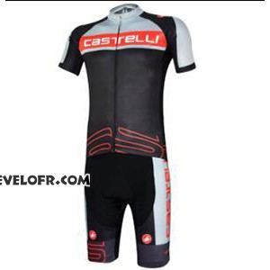 2017 Maillot Ciclismo Castelli Gris et Noir Manches Courtes et Cuissard