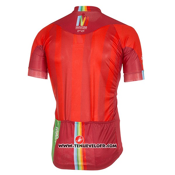 2017 Maillot Ciclismo Castelli Maratone Rouge Manches Courtes et Cuissard