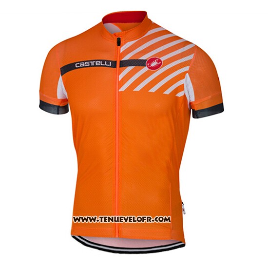 2017 Maillot Ciclismo Castelli Orange Manches Courtes et Cuissard