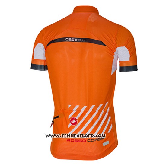 2017 Maillot Ciclismo Castelli Orange Manches Courtes et Cuissard