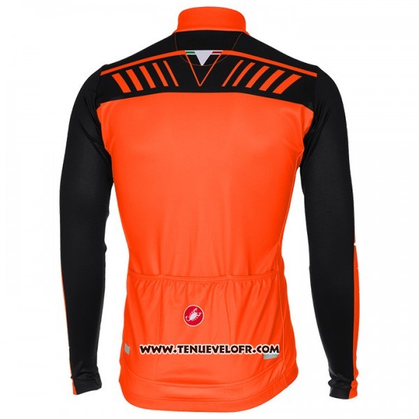 2017 Maillot Ciclismo Castelli Orange et Noir Manches Longues et Cuissard