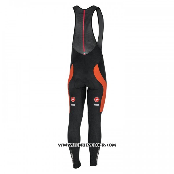 2017 Maillot Ciclismo Castelli Orange et Noir Manches Longues et Cuissard