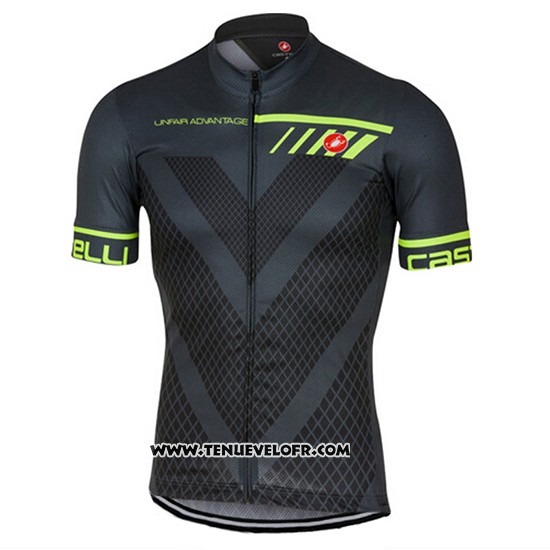 2017 Maillot Ciclismo Castelli Profond Gris Manches Courtes et Cuissard