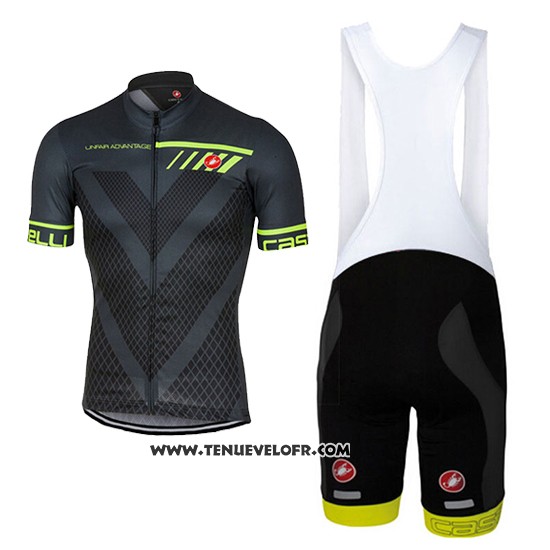2017 Maillot Ciclismo Castelli Profond Gris Manches Courtes et Cuissard