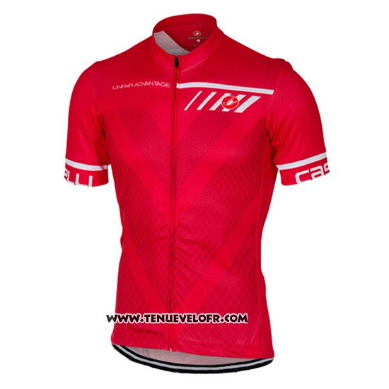 2017 Maillot Ciclismo Castelli Rouge Manches Courtes et Cuissard
