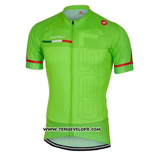 2017 Maillot Ciclismo Castelli Vert Manches Courtes et Cuissard