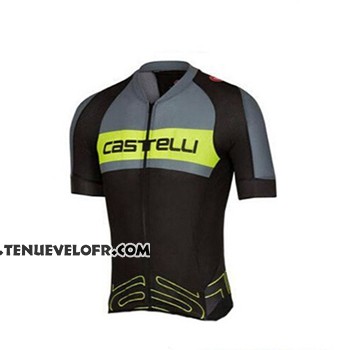 2017 Maillot Ciclismo Castelli Vert et Noir Manches Courtes et Cuissard