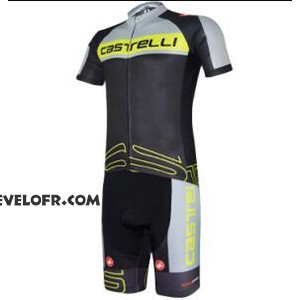 2017 Maillot Ciclismo Castelli Vert et Noir Manches Courtes et Cuissard