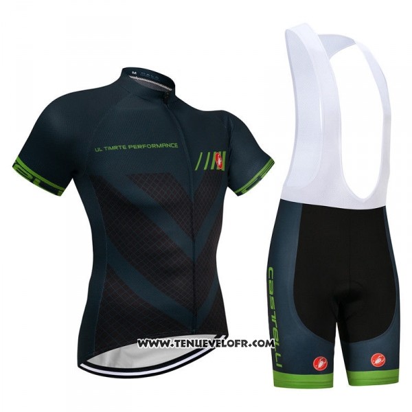 2018 Maillot Ciclismo Castelli Fonce Vert Manches Courtes et Cuissard