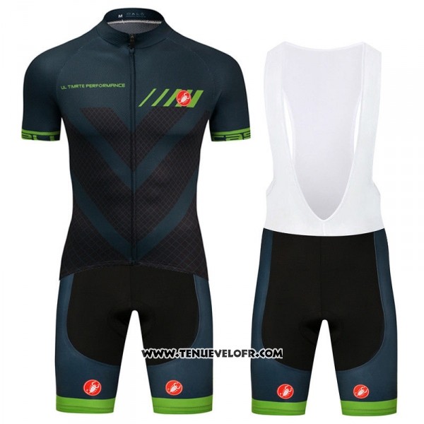 2018 Maillot Ciclismo Castelli Fonce Vert Manches Courtes et Cuissard