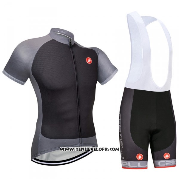 2018 Maillot Ciclismo Castelli Gris Manches Courtes et Cuissard