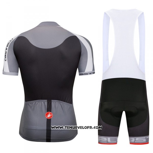 2018 Maillot Ciclismo Castelli Gris Manches Courtes et Cuissard
