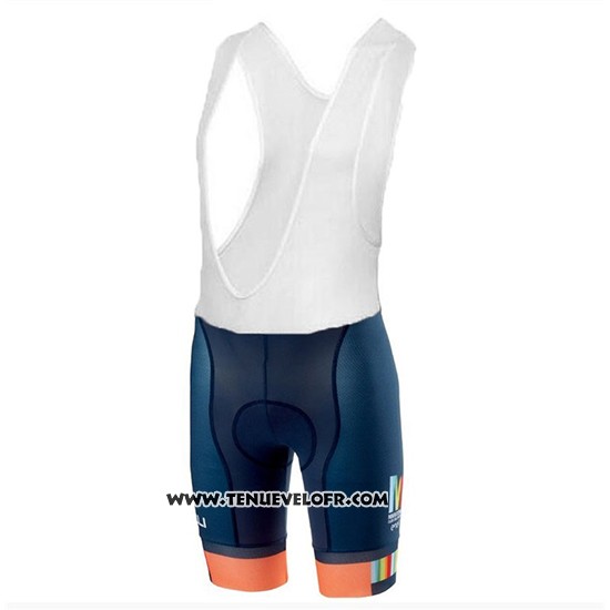 2018 Maillot Ciclismo Castelli Maratona Dles Dolomites-enel Bleu Orange Manches Courtes et Cuissard