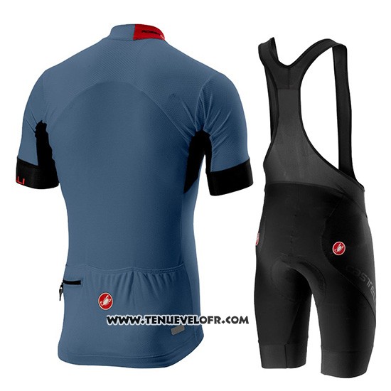 2019 Maillot Ciclismo Castelli Aero Race Bleu Manches Courtes et Cuissard