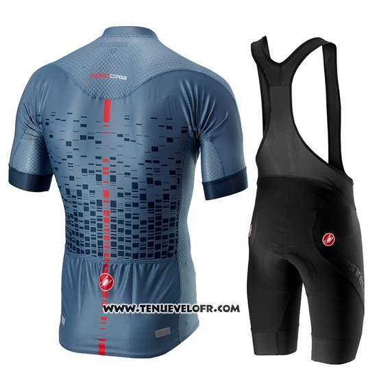 2019 Maillot Ciclismo Castelli Climber's 2.0 Gris Bleu Manches Courtes et Cuissard