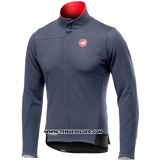 2019 Maillot Ciclismo Castelli DE Gris Rouge Manches Longues et Cuissard