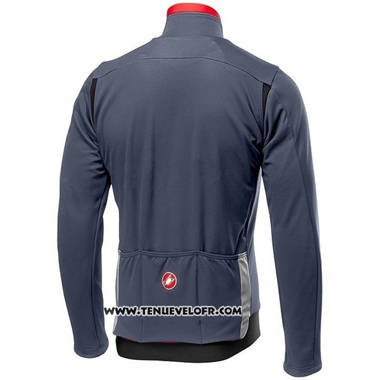 2019 Maillot Ciclismo Castelli DE Gris Rouge Manches Longues et Cuissard