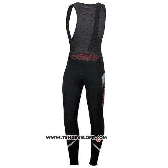 2019 Maillot Ciclismo Castelli DE Gris Rouge Manches Longues et Cuissard