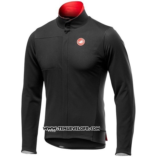 2019 Maillot Ciclismo Castelli DE Noir Rouge Manches Longues et Cuissard