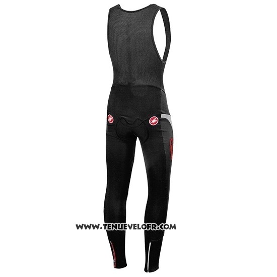2019 Maillot Ciclismo Castelli DE Noir Rouge Manches Longues et Cuissard