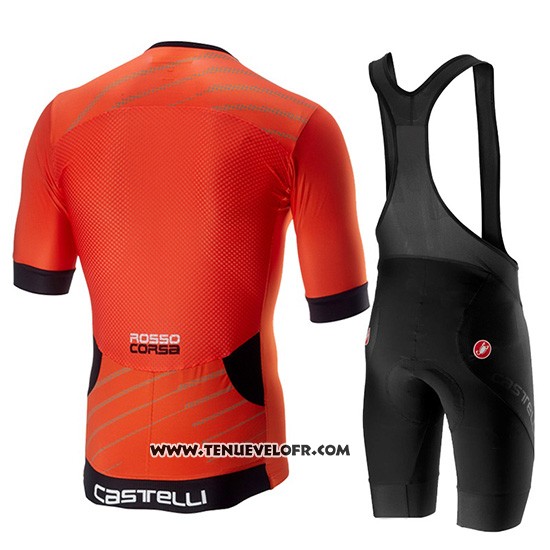 2019 Maillot Ciclismo Castelli Free Speed Race Orange Manches Courtes et Cuissard