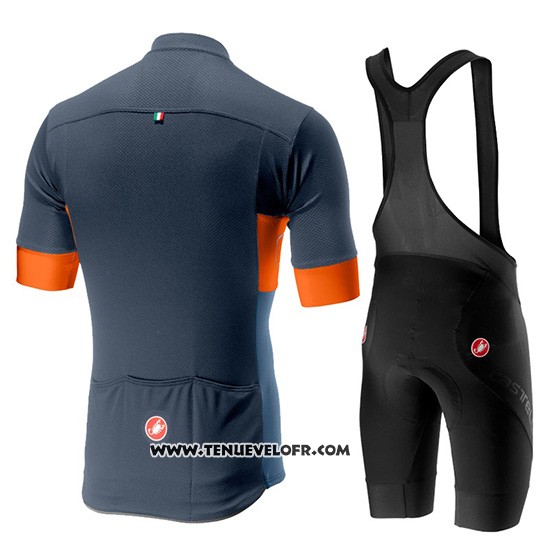 2019 Maillot Ciclismo Castelli Prologo 6 Gris Orange Manches Courtes et Cuissard