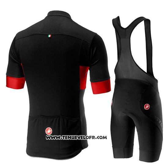 2019 Maillot Ciclismo Castelli Prologo 6 Noir Rouge Manches Courtes et Cuissard