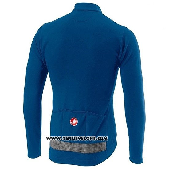 2019 Maillot Ciclismo Castelli Puro 3 Bleu Noir Manches Longues et Cuissard
