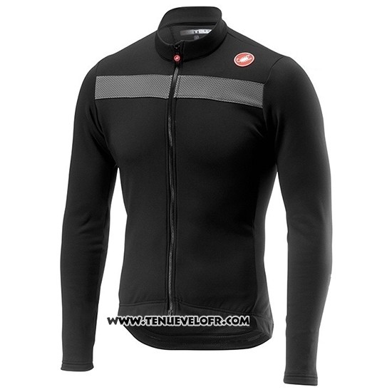 2019 Maillot Ciclismo Castelli Puro 3 Gris Noir Manches Longues et Cuissard