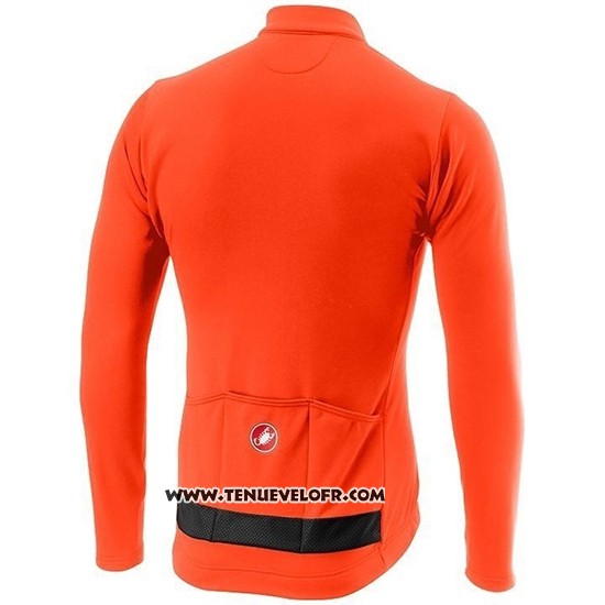 2019 Maillot Ciclismo Castelli Puro 3 Orange Noir Manches Longues et Cuissard