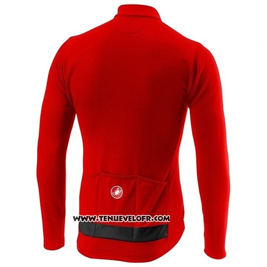 2019 Maillot Ciclismo Castelli Puro 3 Rouge Noir Manches Longues et Cuissard