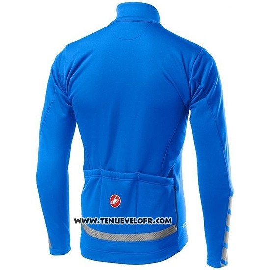 2019 Maillot Ciclismo Castelli Raddoppia 2 Bleu Argent Manches Longues et Cuissard