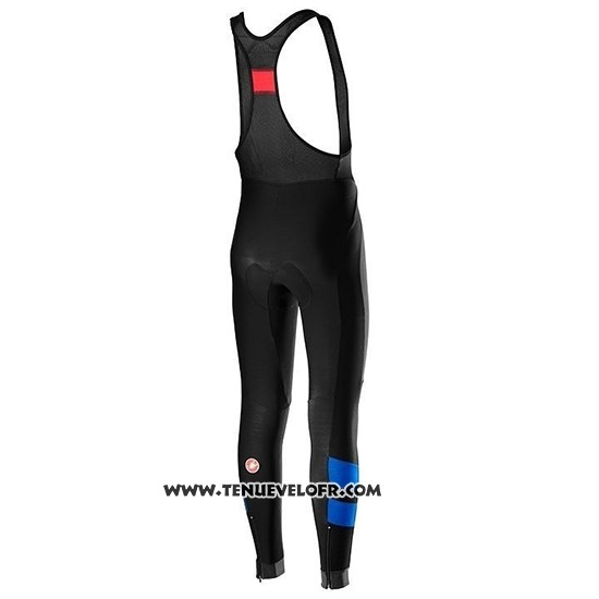 2019 Maillot Ciclismo Castelli Raddoppia 2 Bleu Argent Manches Longues et Cuissard