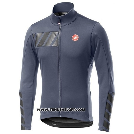 2019 Maillot Ciclismo Castelli Raddoppia 2 Gris Argent Manches Longues et Cuissard