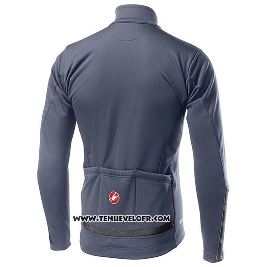2019 Maillot Ciclismo Castelli Raddoppia 2 Gris Argent Manches Longues et Cuissard