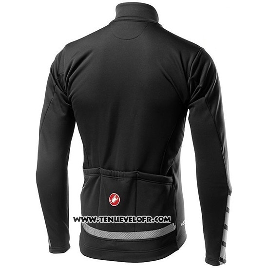 2019 Maillot Ciclismo Castelli Raddoppia 2 Noir Argent Manches Longues et Cuissard