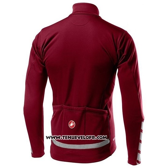 2019 Maillot Ciclismo Castelli Raddoppia 2 Rouge Argent Manches Longues et Cuissard